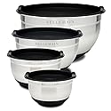 Stainless Steel Mixing Bowls with Lids Set - Large, Durable, Airtight Kitchen Bowls for Food Prep, Baking, Salad, and Storage (4 piece set)