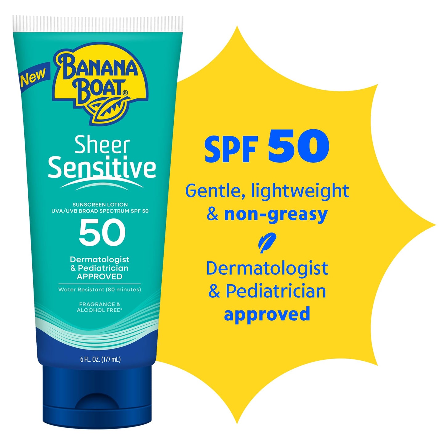 Banana Boat Sheer Sensitive Body Sunscreen Lotion, SPF 50, 6oz Beauty and Personal Care Banana Boat
