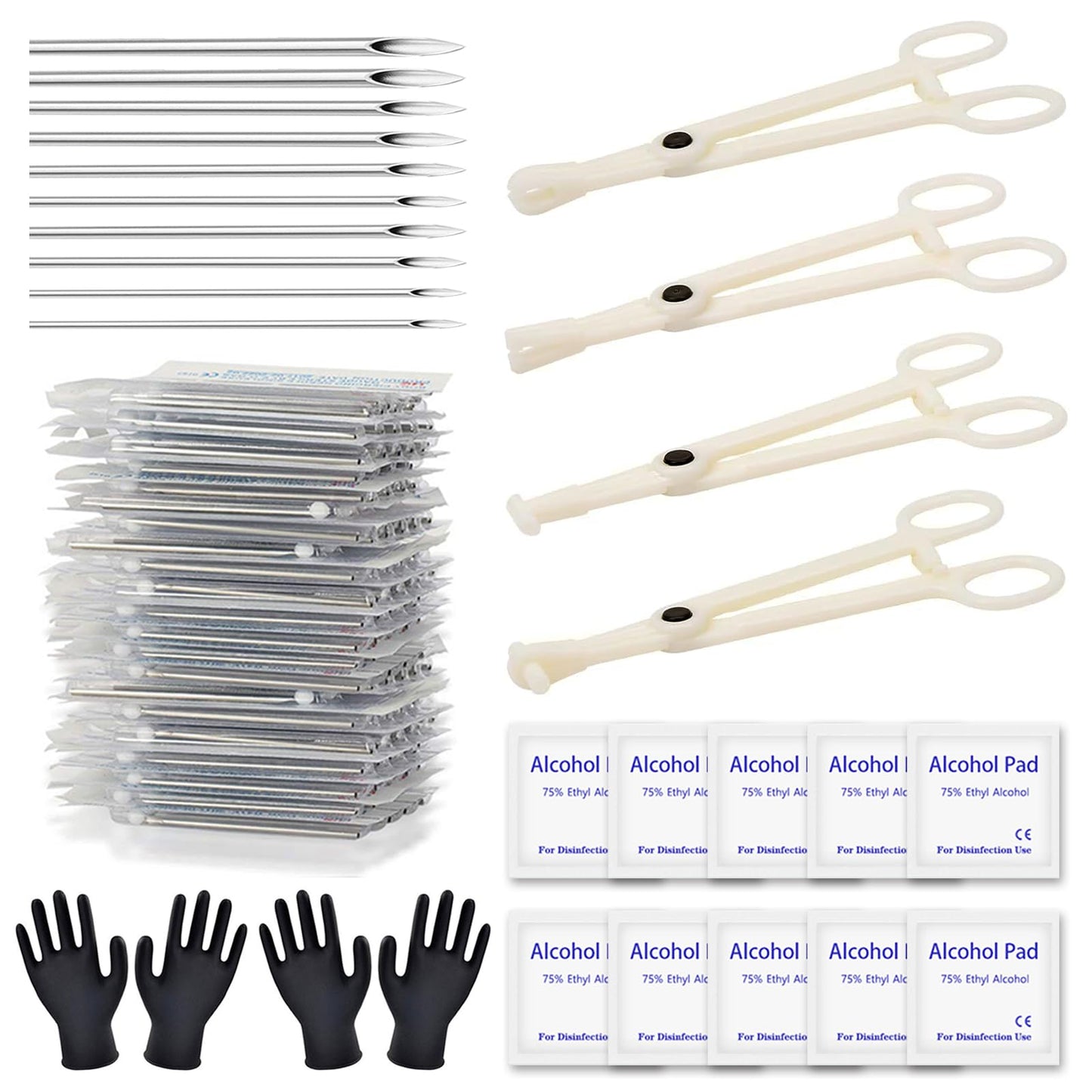 Rayyl Body Piercing Kit - 43Pcs Professional Piercing Tool Kit with 12G 14G 16G 18G 20G Piercing Needles, Clamps for Ear Nose Belly Button Lip Tongue Beauty and Personal Care Rayyl