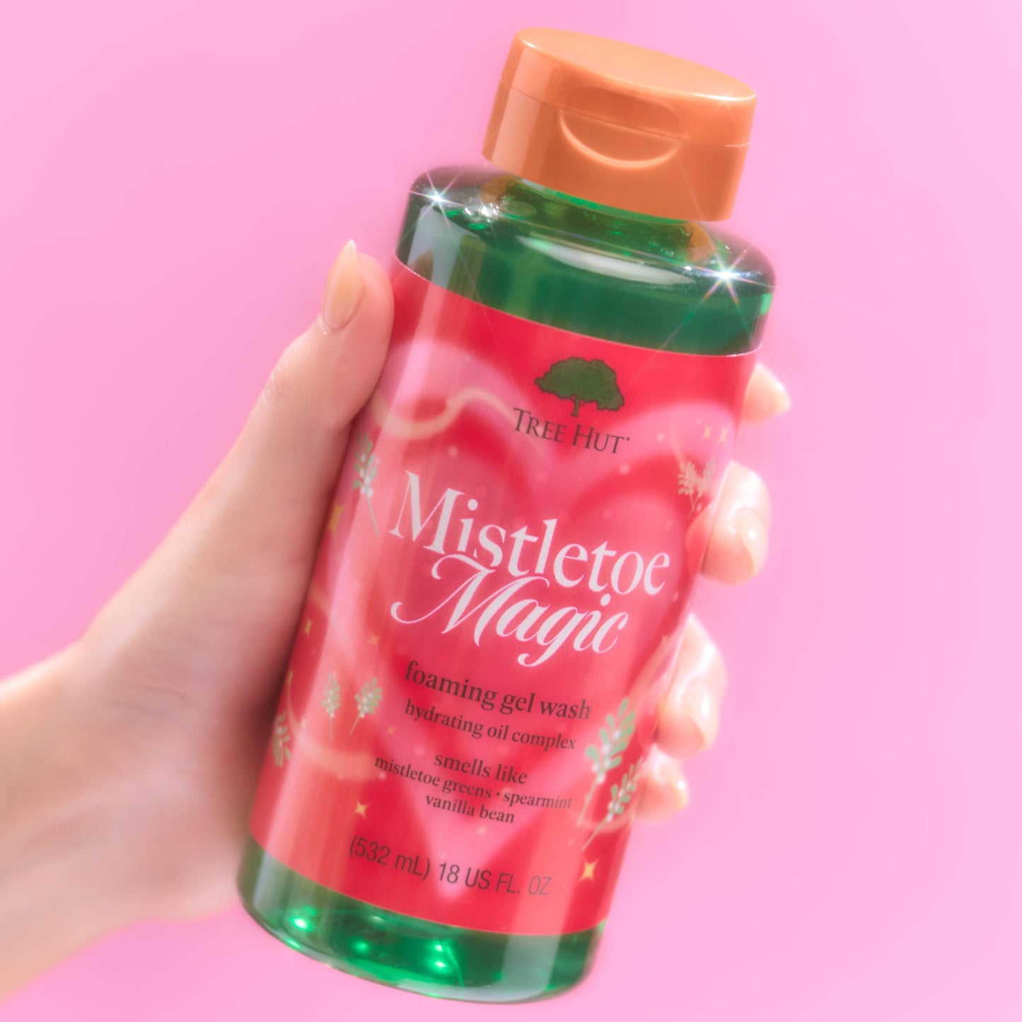 Tree Hut Mistletoe Magic Wash, Gently Cleanses and Leaves Skin Looking Fresh and Radiant, Body Wash, Limited Edition Holiday, 18 Fl Oz