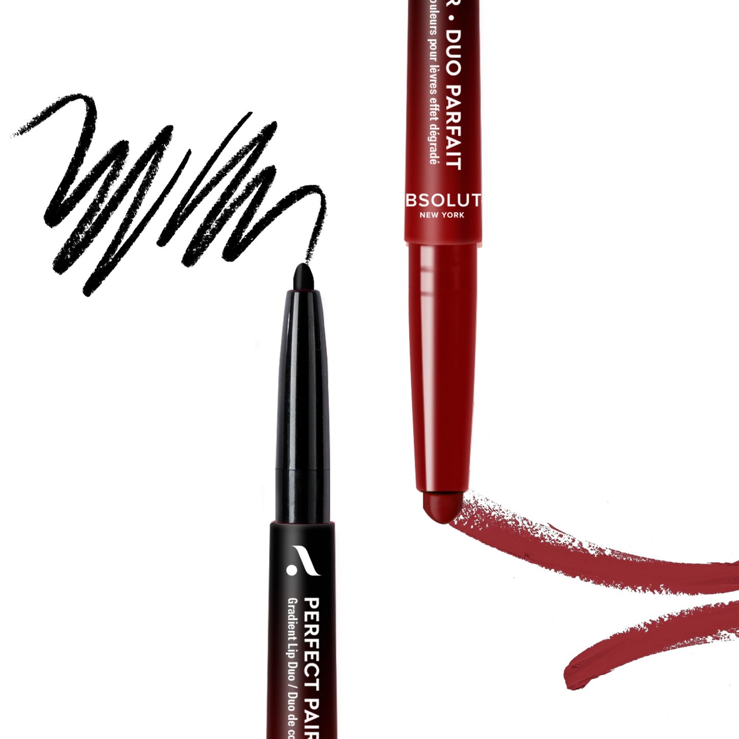 Absolute New York ALD09 Perfect Pair Lip Duo, Fuller and Poutier Lips, Deeper Shade For Lip Contouring, Satin Lipstick and Lip Liner