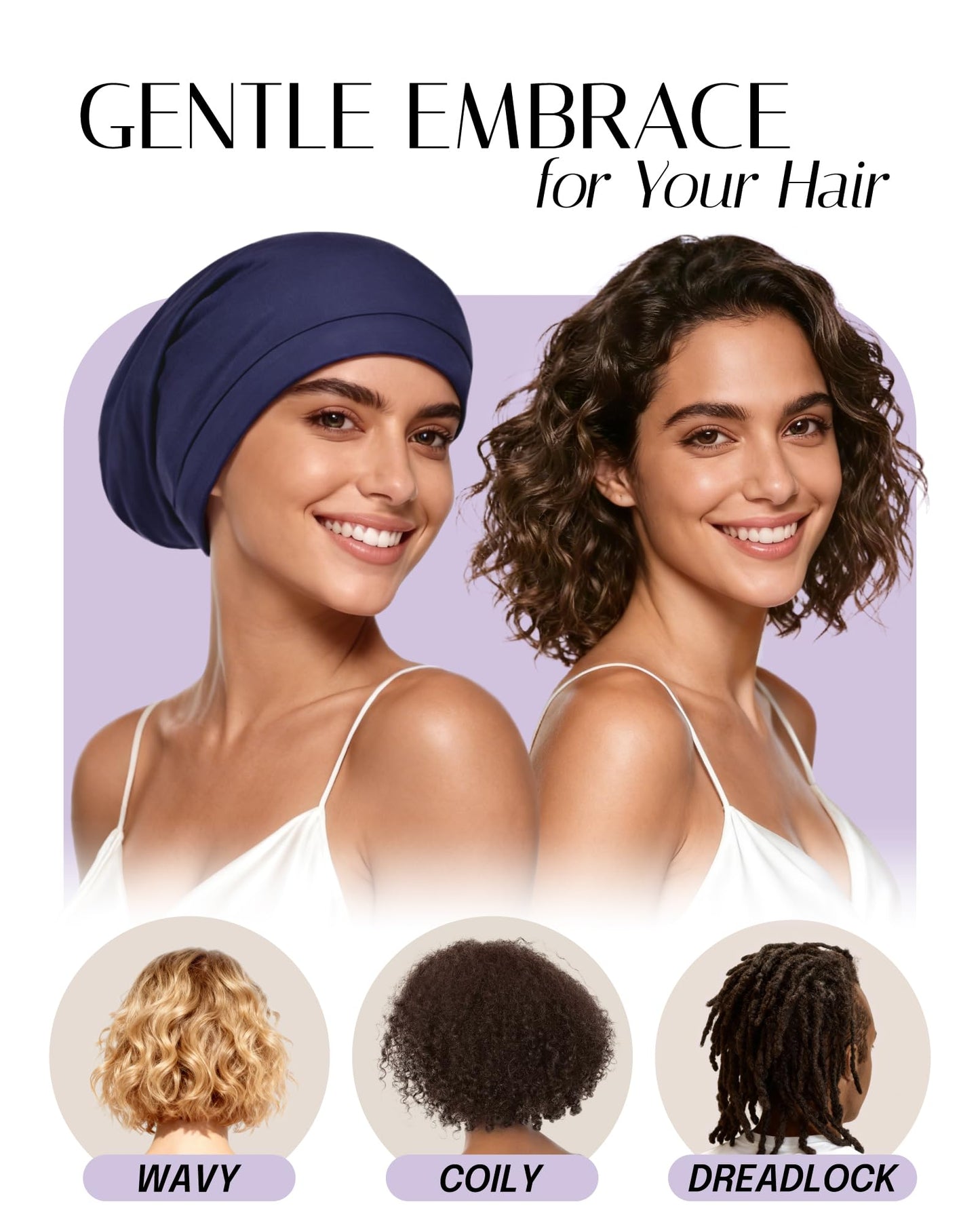 OLESILK 100% Mulberry Silk Bonnet for Sleeping Women, Hair Wrap for Culy Hair Care, Real Silk, Not Satin, Navy Beauty and Personal Care OLESILK