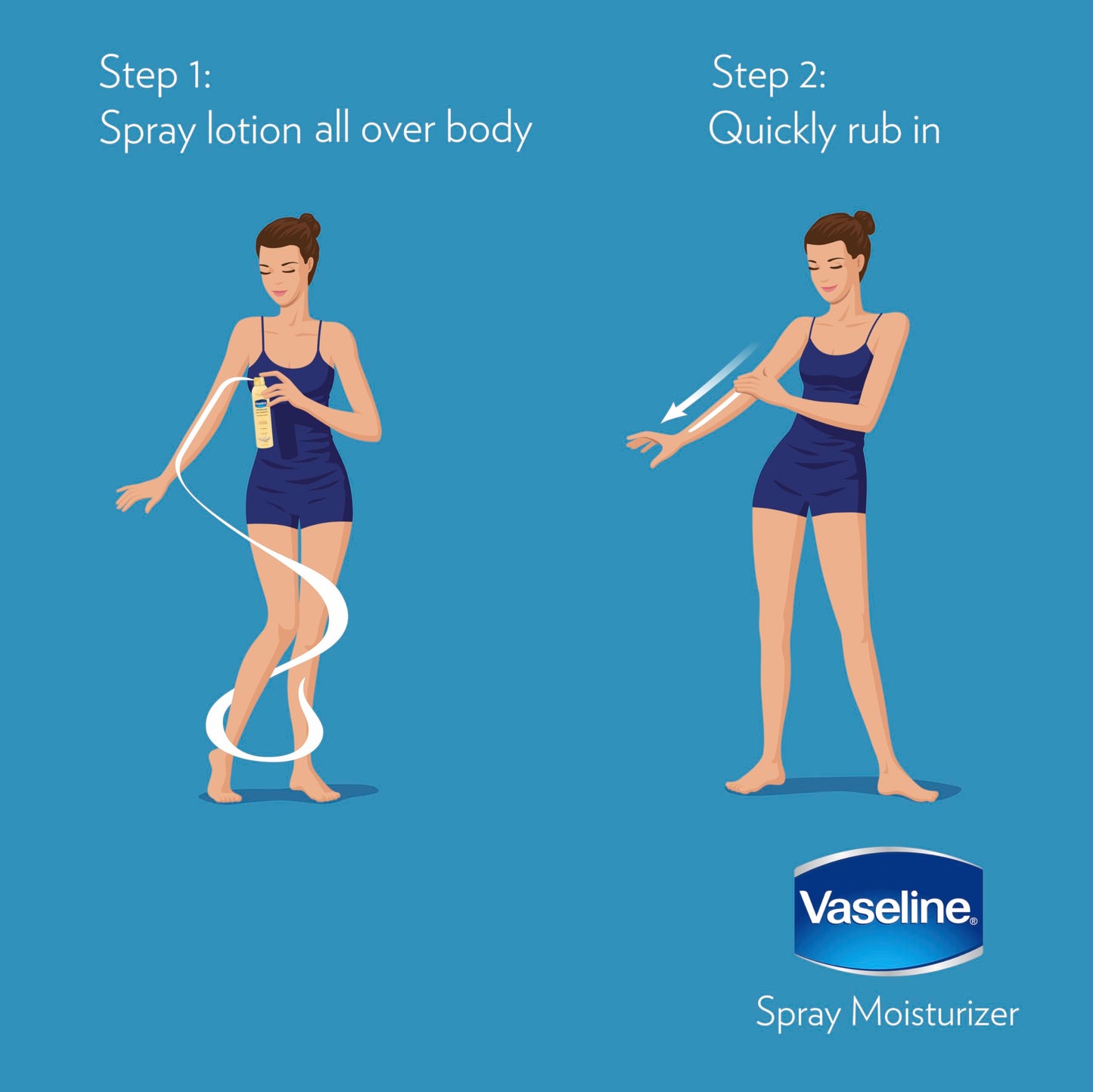 Vaseline Spray & Go Moisturizer, Aloe Fresh, 6.5 oz (Pack of 3)