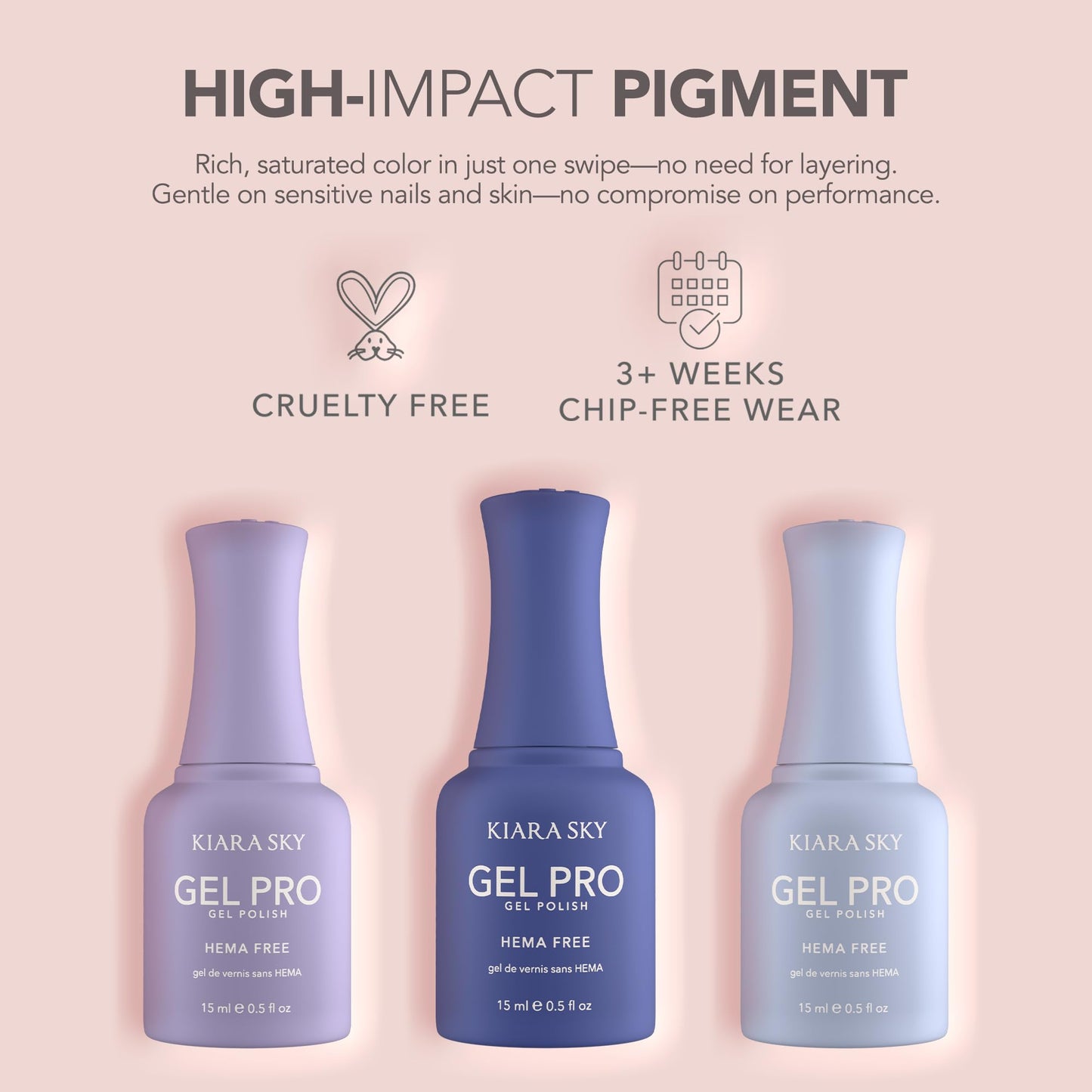 KIARA SKY Gel Pro HEMA-Free Gel Nail Polish | Full Coverage, 28+ Day Wear, Self-Leveling, UV/LED Soak-Off, 0.5 fl oz | Race You There! #072 Beauty & Personal Care KIARA SKY