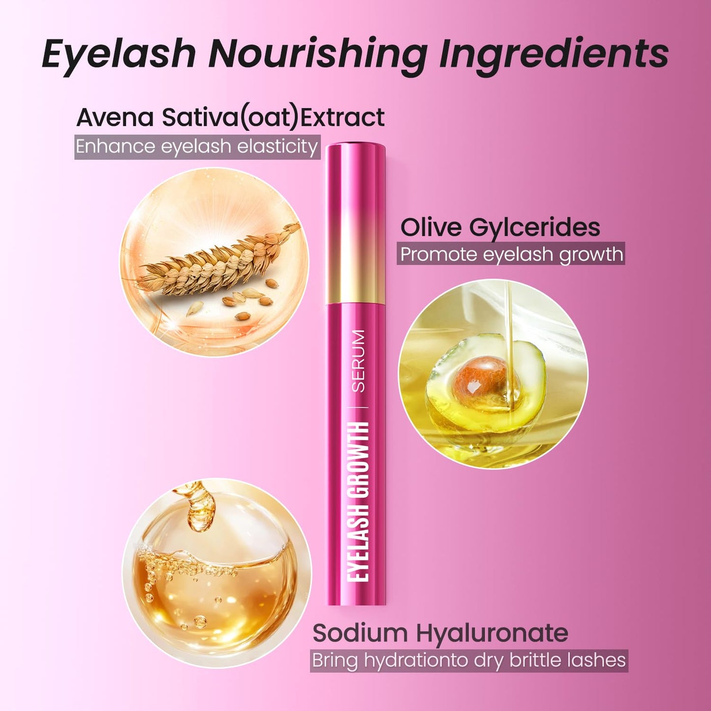 Eyelash Growth Serum Volumizing Lash Serum For Eyelash Growth Longer & Thicker Lash Enhancing serum With Natural Formula Vegan & Gentle (5 mL)