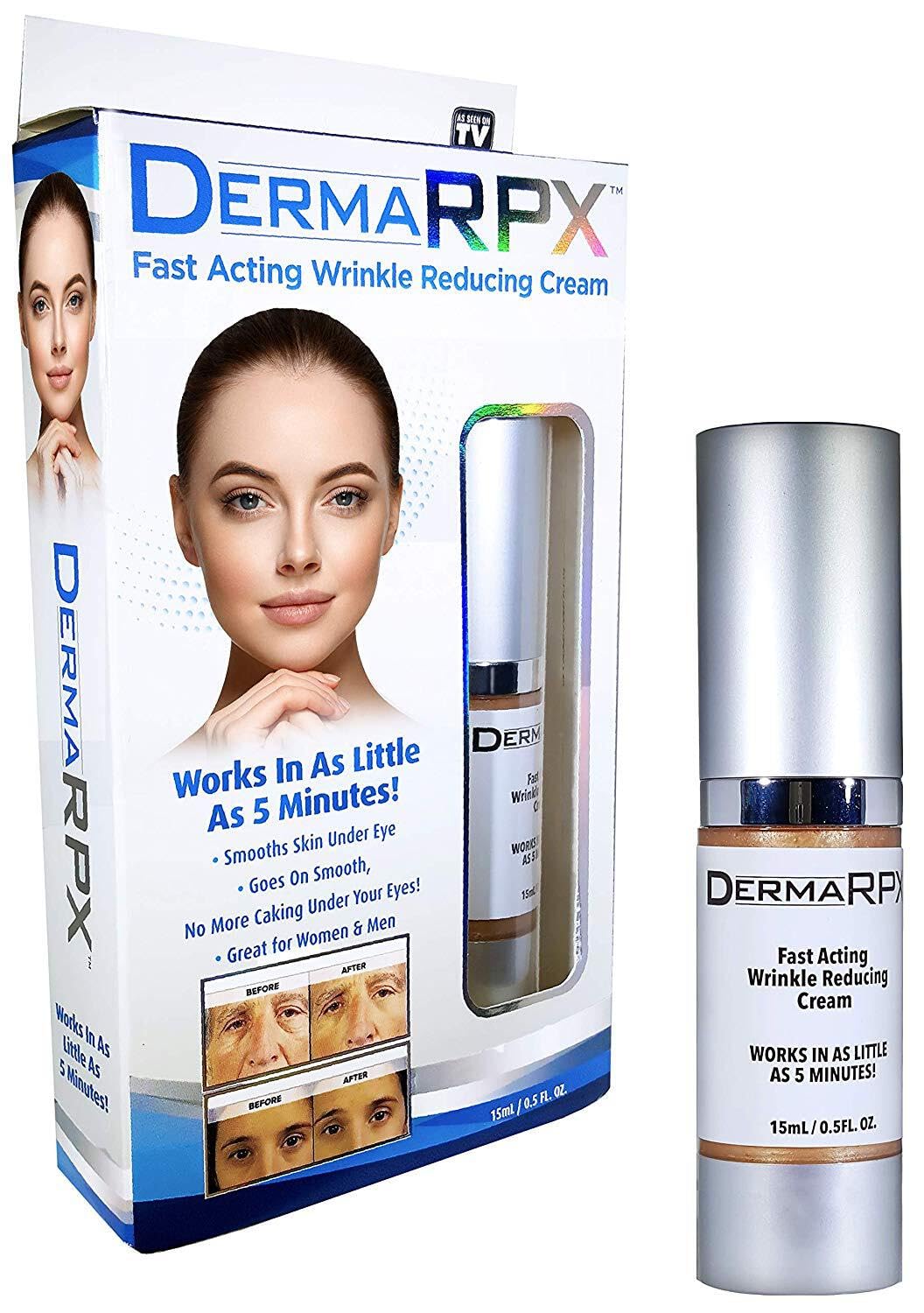 DERMA RPX with Hyaluronic Acid, 5-Minute Wrinkle and Fine Lines remover, Eye Bags Reducer Anti-aging Cream As Seen On TV