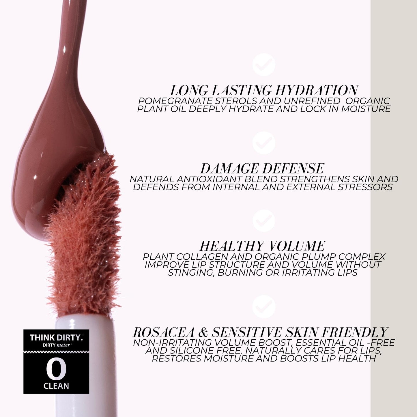 FITGLOW Beauty Lip Colour Serum | Hydrating Lip Gloss | Plumping Anti-Aging Lip Treatment | Natural Shine with Pomegranate Sterols & Collagen |