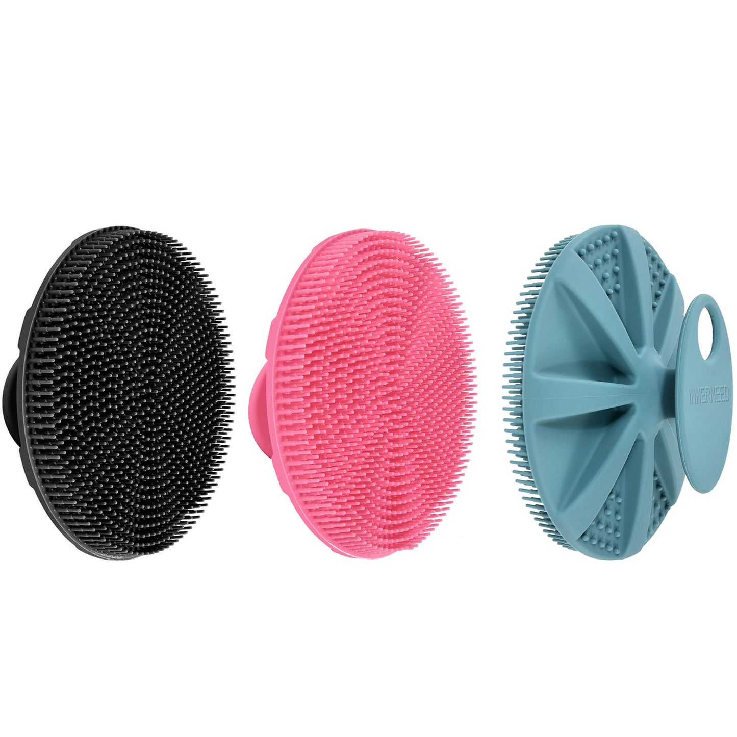 INNERNEED Food-Grade Soft Silicone Body Scrubber Shower Brush Handheld Cleansing Skin Brush, Gentle Exfoliating and Lather Well (Pack of 3) Beauty and Personal Care INNERNEED