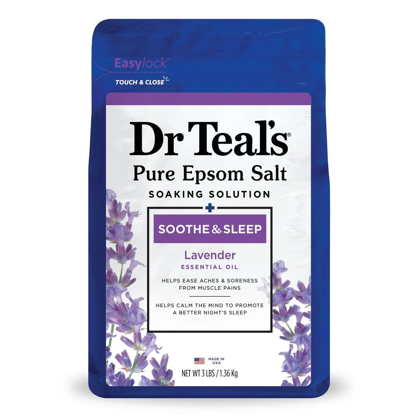 Dr Teal's Pure Epsom Salt Soothe & Sleep Lavender Soaking Solution (3 lbs, 3 pk) Beauty and Personal Care Dr Teal's