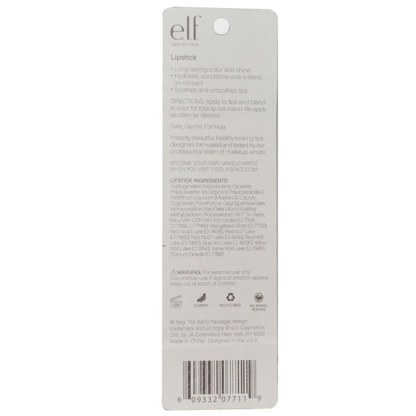 e.l.f. Lipstick, Sociable, 0.12 Ounce