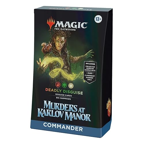 Magic: The Gathering Murders at Karlov Manor Commander Deck - Deadly Disguise (100-Card Deck, 2-Card Collector Booster Sample Pack + Accessories)