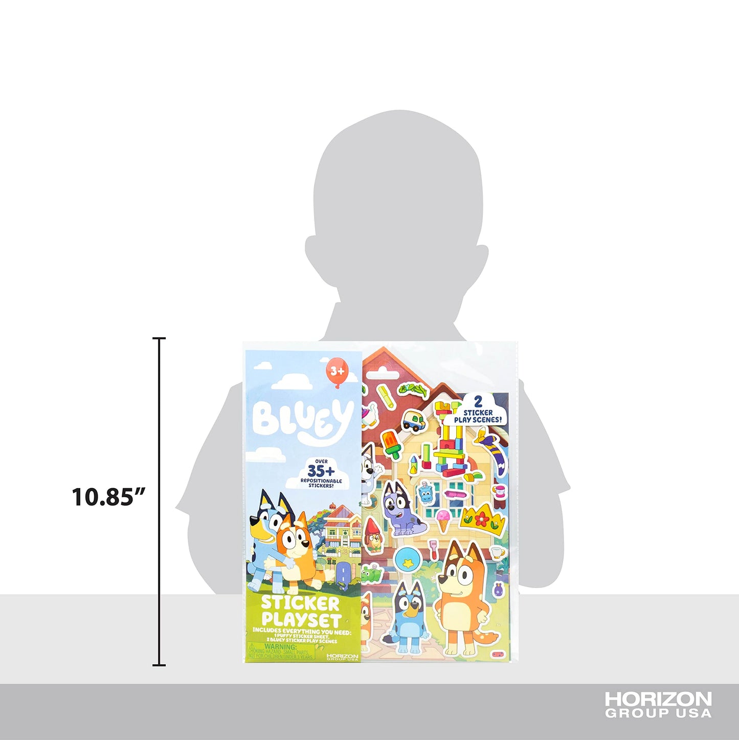 Horizon Group USA Bluey Sticker Playset, 2 Sticker Play Scenes, 35+ Reusable Puffy Bluey Repositionable Stickers for Kids, Perfect for Travel…