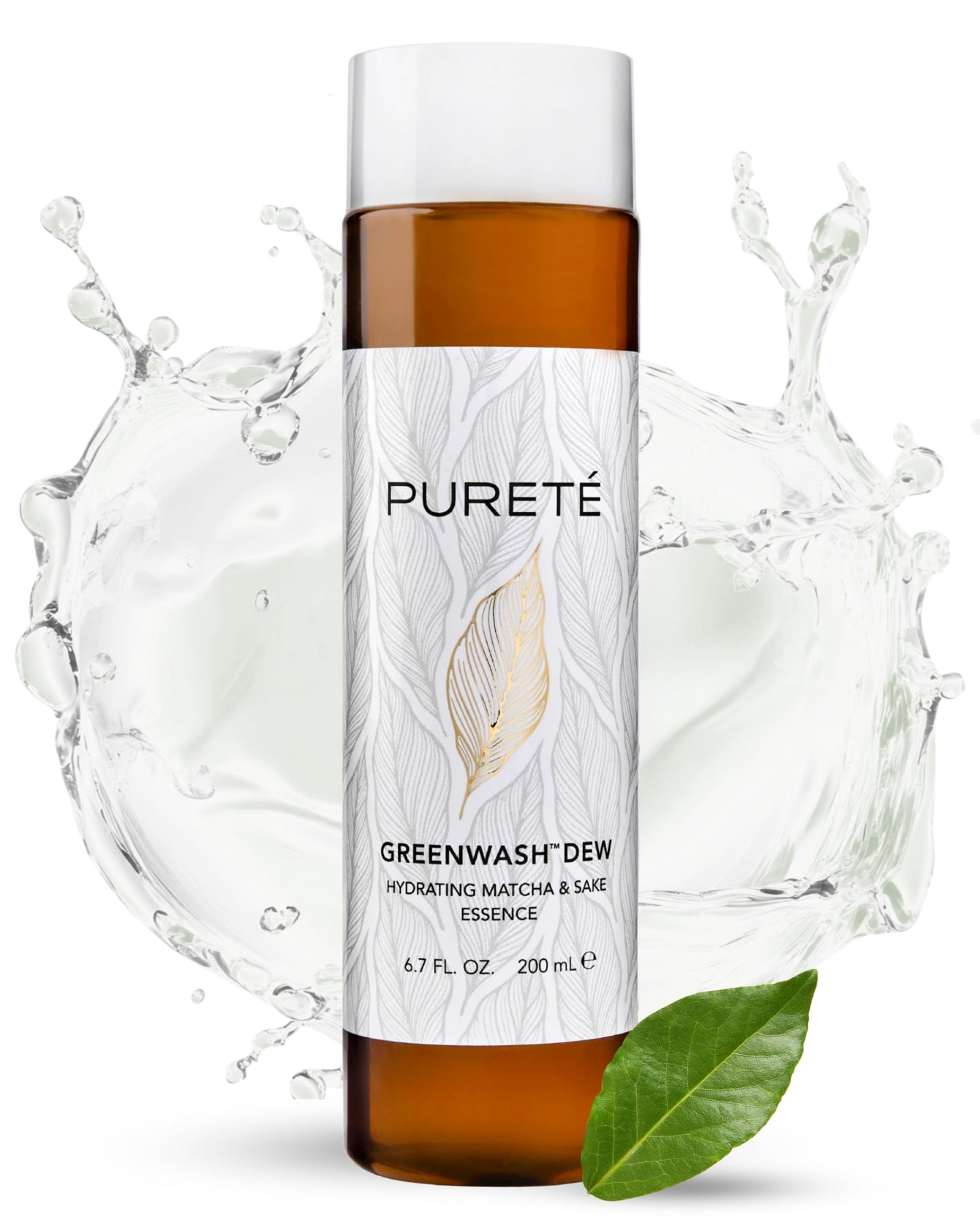 Pureté Greenwash Dew Essence Infused with ECOCERT Matcha & Fermented Sake | Anti-Oxidant Hydrating Treatment Toner for Post-Cleansed Skin | Made in