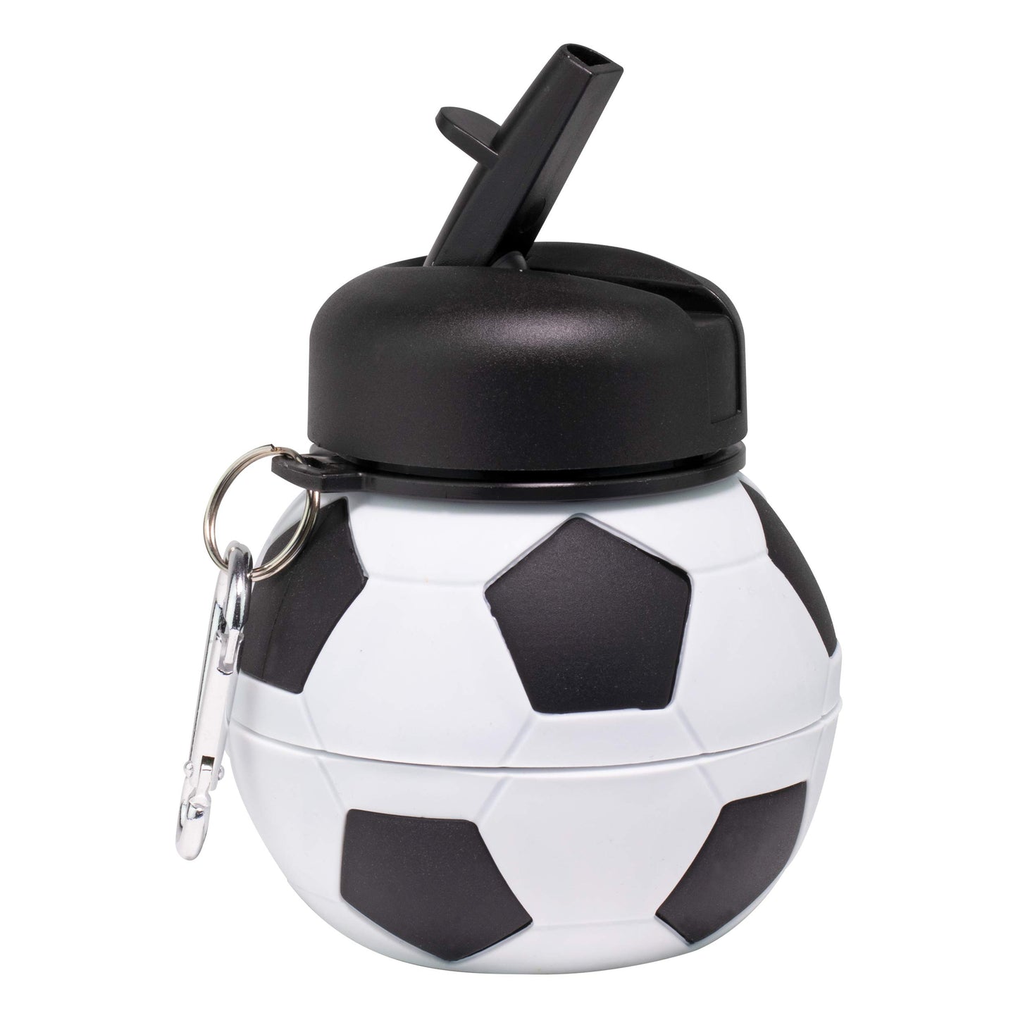 Maccabi Art Clip-On Collapsible BPA-Free Silicone Soccer Ball Water Bottle for Kids, 18 Oz. Size
