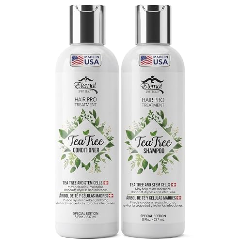 Eternal Spirit Beauty Hair Pro Tea Tree Set - Shampoo & Conditioner with Stem Cells, Argan Oil & Keratin - Revitalizing Scalp Care & Intensive