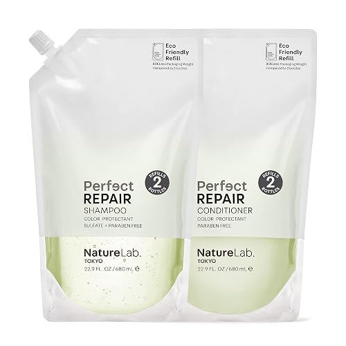 NatureLab.TOKYO Perfect Repair Shampoo & Conditioner Duo - Japanese Shampoo & Conditioner for Damaged, Color-Treated Hair - Penetrates Roots