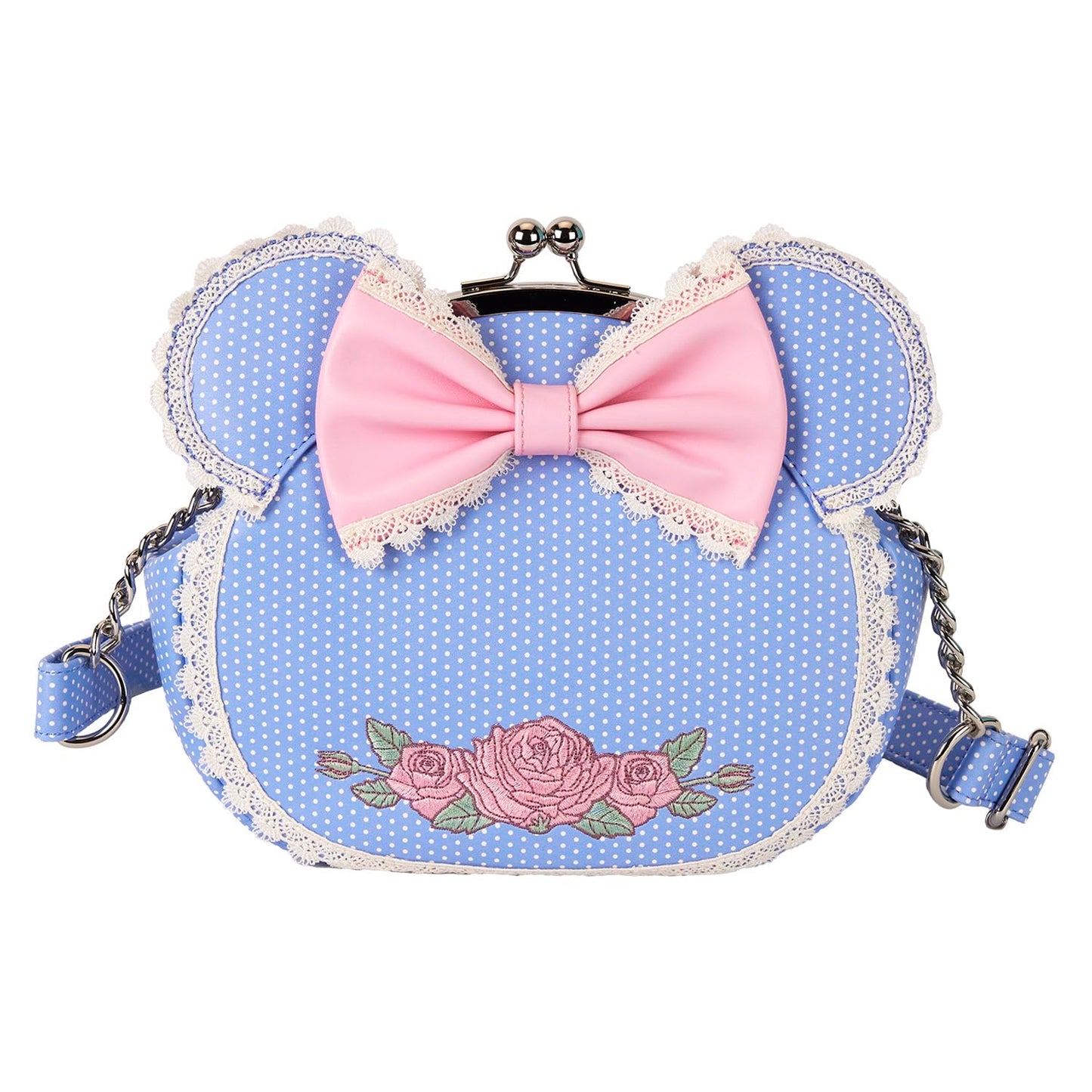 Loungefly Disney Minnie Floral and Lace Kisslock Crossbody Bag