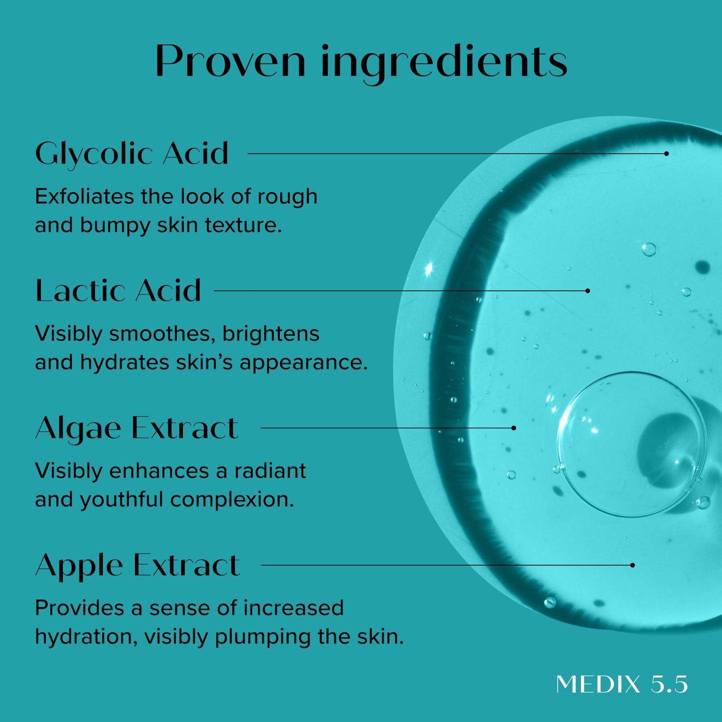 Medix 5.5 20% Glycolic Acid Booster + Exfoliating Body Wash Cleanser Skin Care 2 Piece Set | AHA Exfoliant Cleanser+ Body Serum