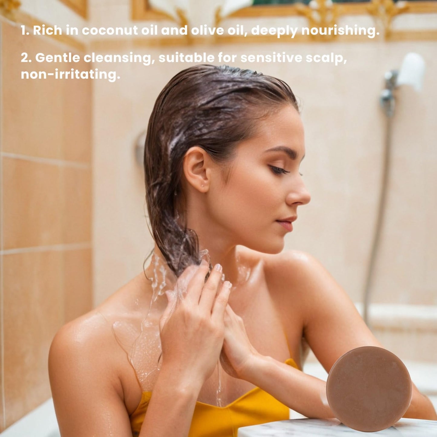 Rice Water Bar Shampoo and Conditioner Set for Hair Growth, Handcrafted Travel Solid Shampoo and Conditioner for Thinning Hair, Hydrating
