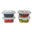 Bonita Home Square Glass Storage Container, Stackable BPA Free Airtight Seal Food Containers with Lids, Meal Prep Kitchen Organization and Storage…