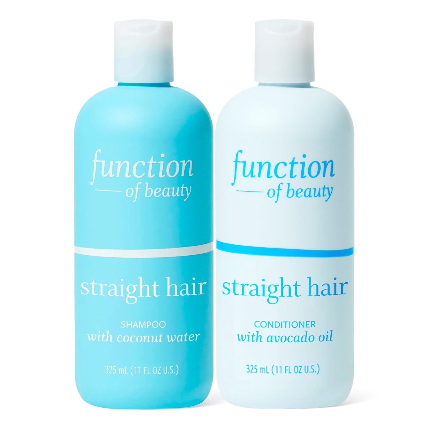 Function of Beauty Straight Hair Shampoo & Conditioner Set - Sulfate-Free Shampoo & Conditioner Duo for Natural Volume & Shine - Anti-Frizz