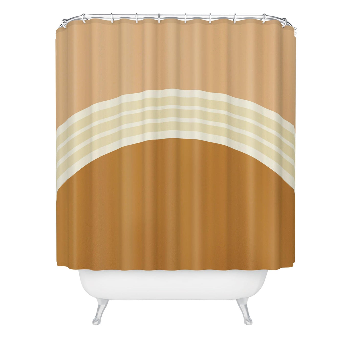 Society6 Shower Curtain - Bathroom Decor by Urban Wild Studio - Extra Long Fabric Shower Curtains for Bathroom, 71" x 74", One Day Clay Layers 2