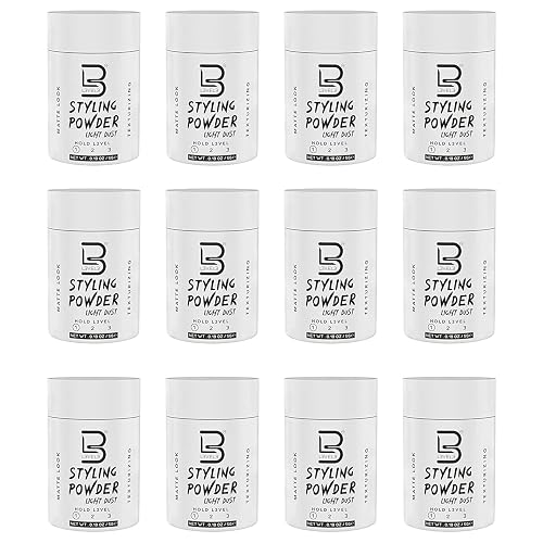 L3 Level 3 Travel Styling Powder - Small 0.18 oz for Travel - Natural Look Mens Powder - Sample Styling Powder (12, White)