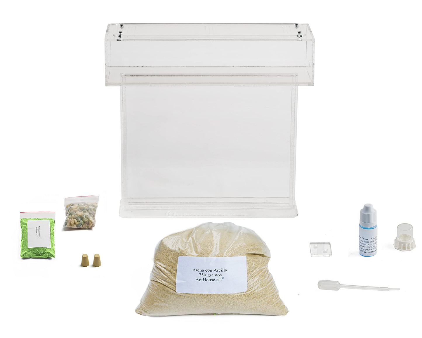 AntHouse - Natural Sand Ant Farm | Acrylic T BIG Kit 9.84x7.87x0.59 in
