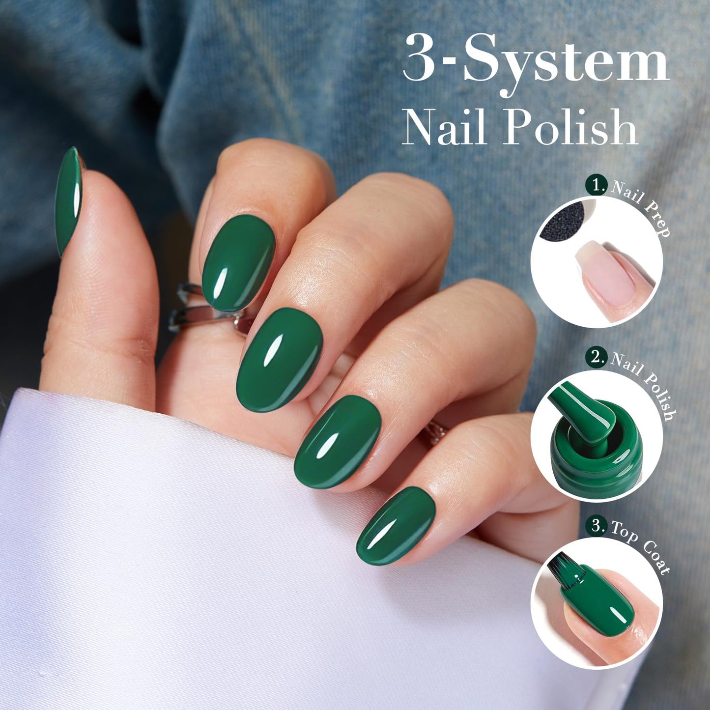AZUREBEAUTY Deep Forest Green Nail Polish, St. Patrick's Day Quick Dry Formula, Strengthening Natural Nail Treatment, Home Salon DIY, Women Gift, 0.34 Beauty and Personal Care AZUREBEAUTY