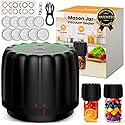 Snuuoby 2026 Upgrade Electric Mason Jar Vacuum Sealer Kit - with Wide and Regular Mouth Mason Lids -80kpa Automatic Vacuum Pump 2500mAh Battery One…