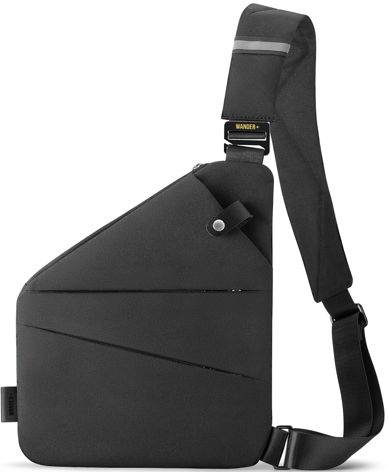 WANDER PLUS Anti Theft Crossbody Bag, Shoulder Bag Anti-theft Design for Travel, Sport, Work, Black