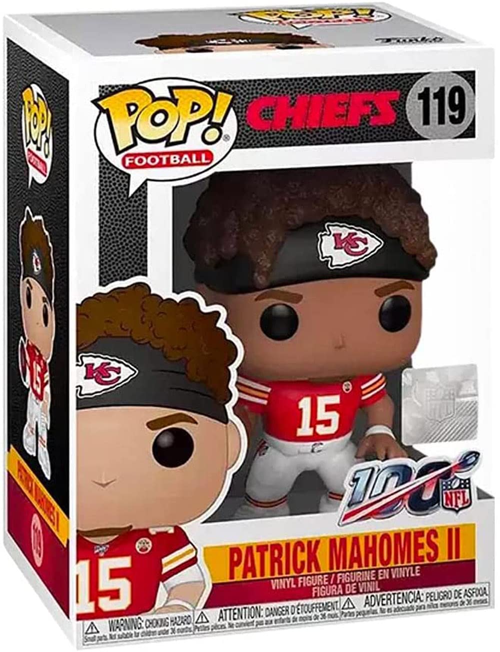 Visit the Funko Store Patrick Mahomes Vinyl Figure #119 (Bundled with Compatible Ecotek Pop Box Protector)