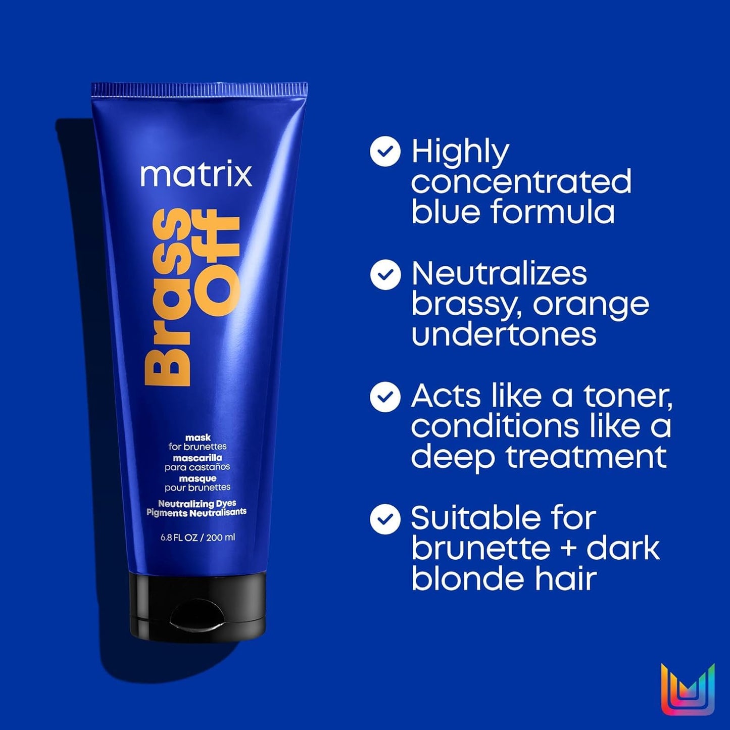 Matrix Brass Off Color Depositing Neutralization Hair Mask | Repairs & Protects Fragile Hair | For Color Treated Hair |Neutralizes Orange Tones |
