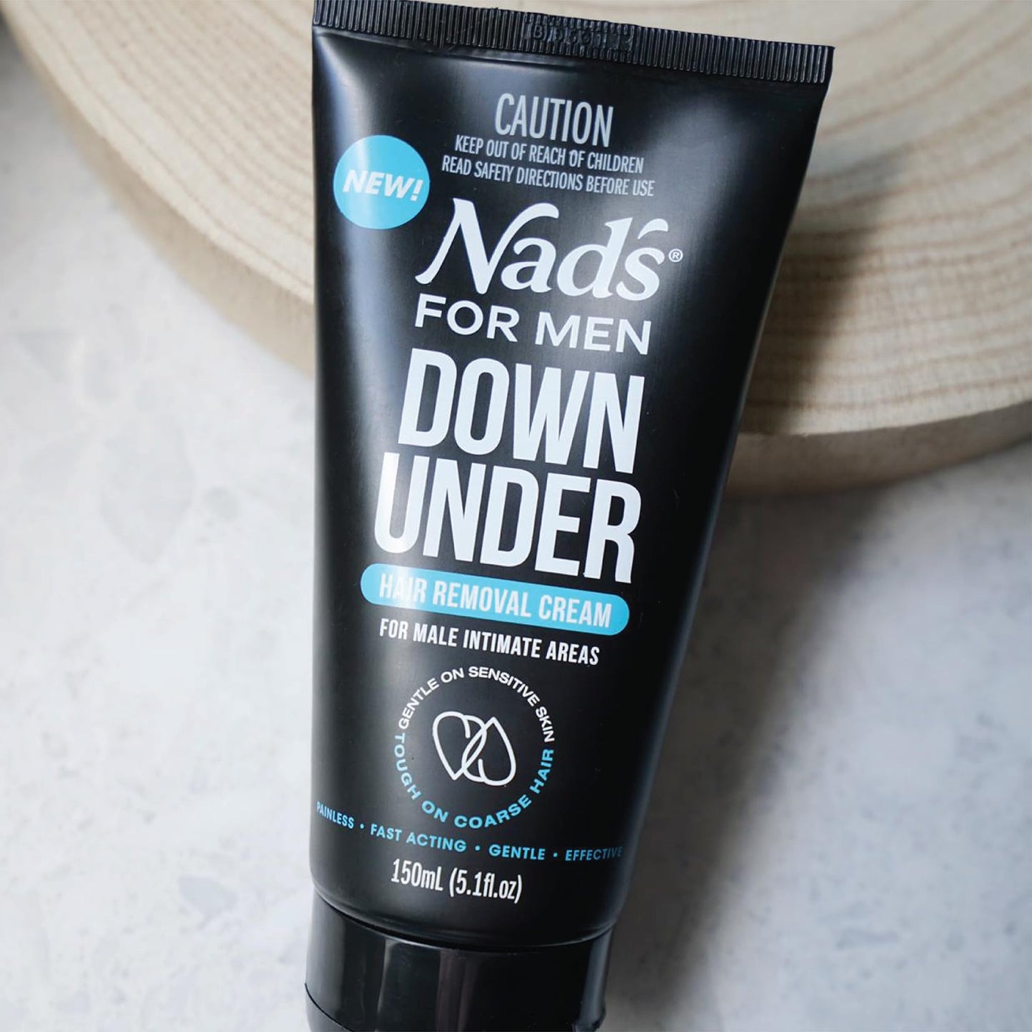 Nad's For Men Down Under Hair Removal Cream - Gentle Depilatory for Body, for Intimate areas, painless, soothing and suitable for all Skin and Hair