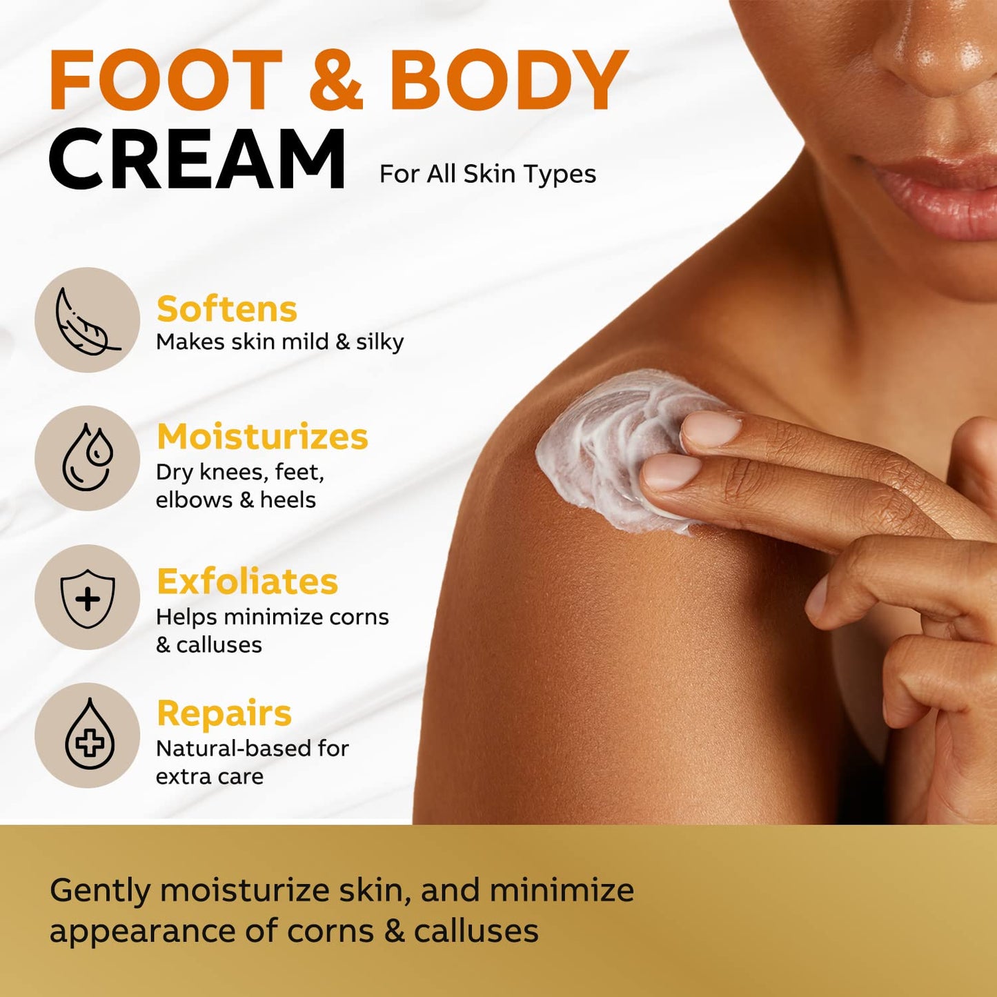 Adellina Urea Cream 40 Percent for Feet Maximum Strength, Urea Foot Cream for Dry Cracked Heels Feet Knees Elbows, 40% Urea Foot Repair Lotion 5.3 OZ