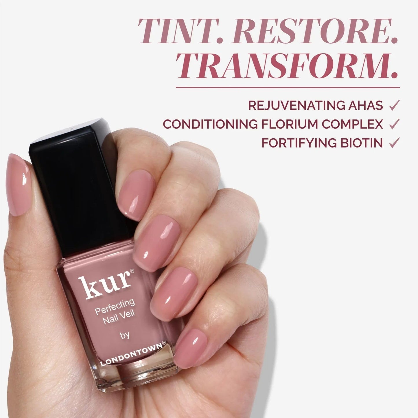 LONDONTOWN kur Perfecting Nail Veil, Nail Polish, #3 Violet Mauve Tint Beauty and Personal Care LONDONTOWN