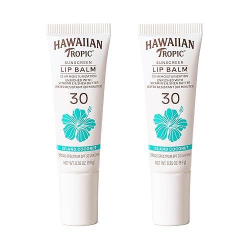 Hawaiian Tropic Lip Balm, Island Coconut, SPF 30, 0.35oz each, Twin Pack
