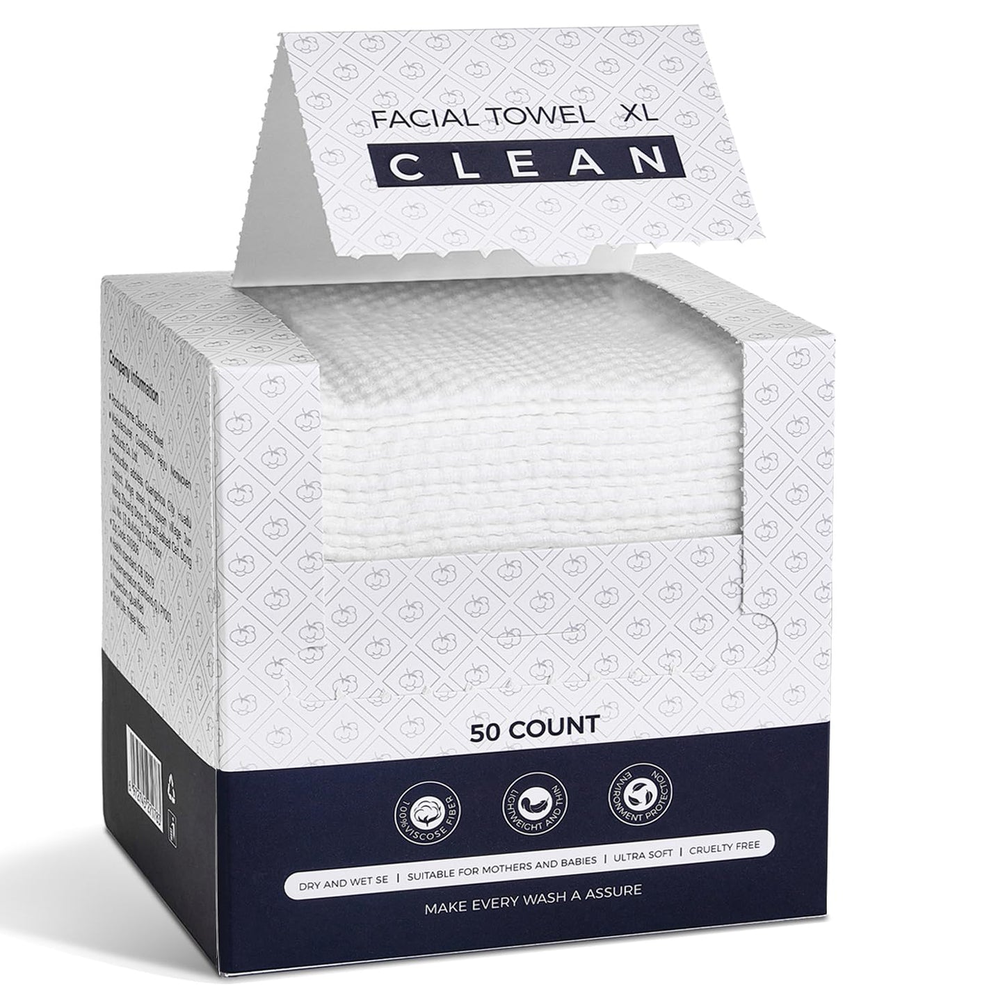 Disposable Face Towels,Viscose Biodegradable Large Dry Wipes,Super Soft & Thick Face Cleansing Towels,Daily Facial Tissues for Sensitive Skin, Makeup Beauty and Personal Care PUPUPE