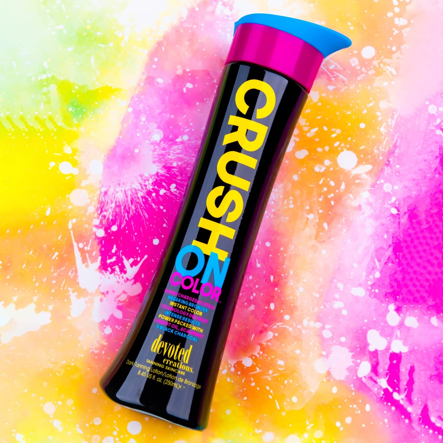 Devoted Creations Crush On Color Tanning Lotion - Super Charged Dark Bronzer - Instant Color Technology - Power Packed with Carrot Oil, Acai Berry