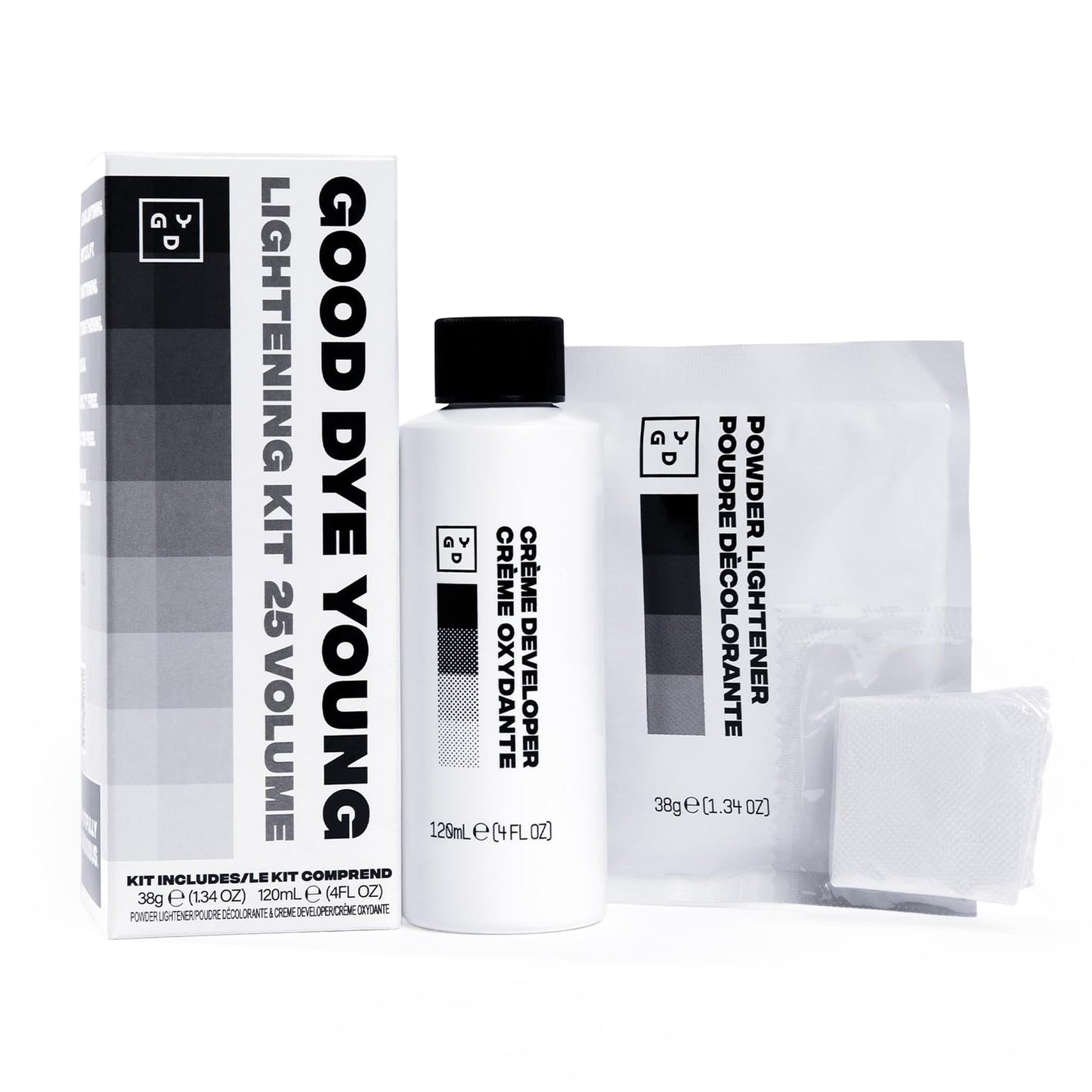 Good Dye Young Hair Lightener Kit with Dust Free Powder Lightener and 25 Volume Developer - Moisturizing Bleaching Kit - Vegan Hair Bleach (4 oz.)