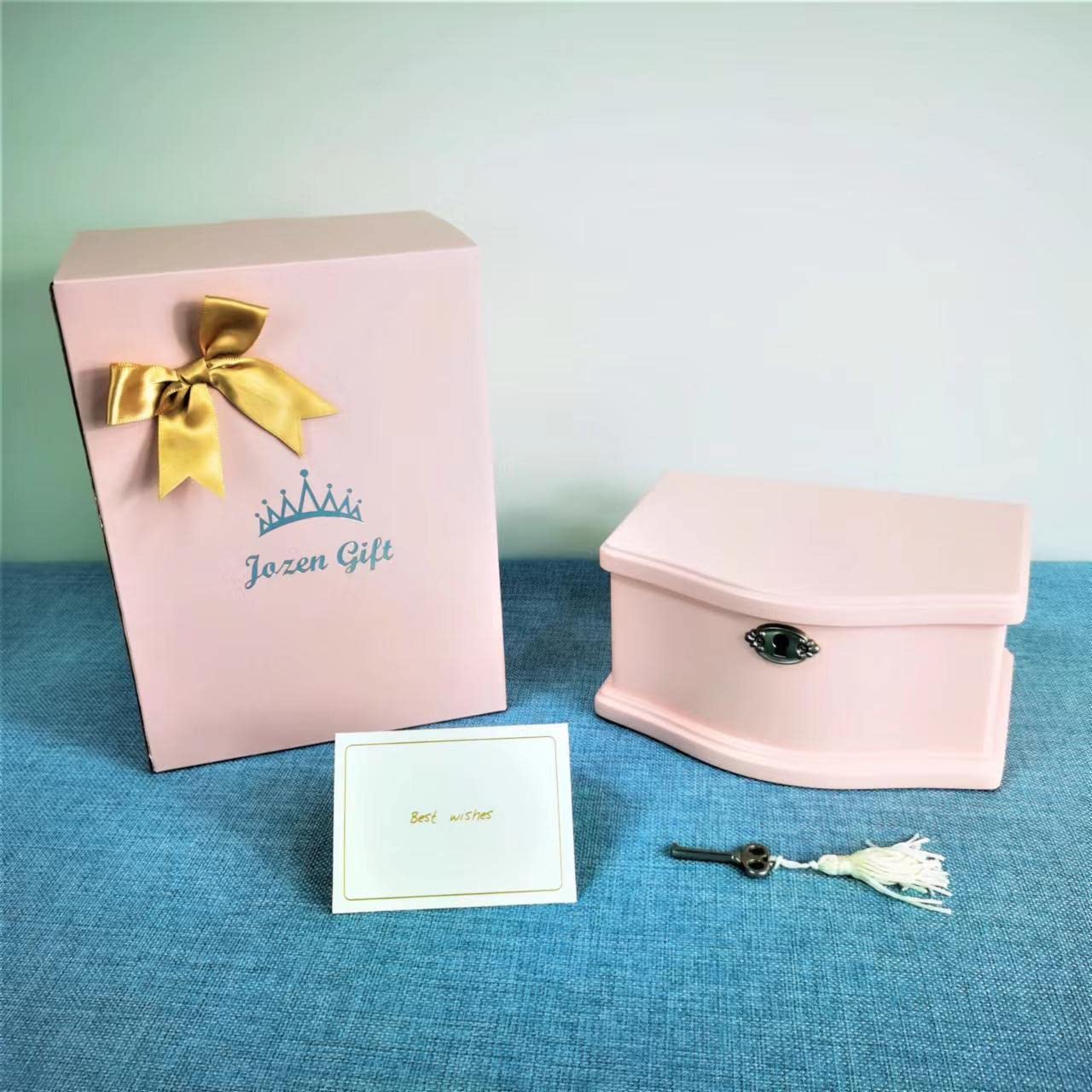 Jozen Gift Medium Pink Ballerina Musical Jewelry Box with Mirror and Lock for Girls,Pink Kid's Jewelry Storage Music Chest,Gifts for Christmas,New…