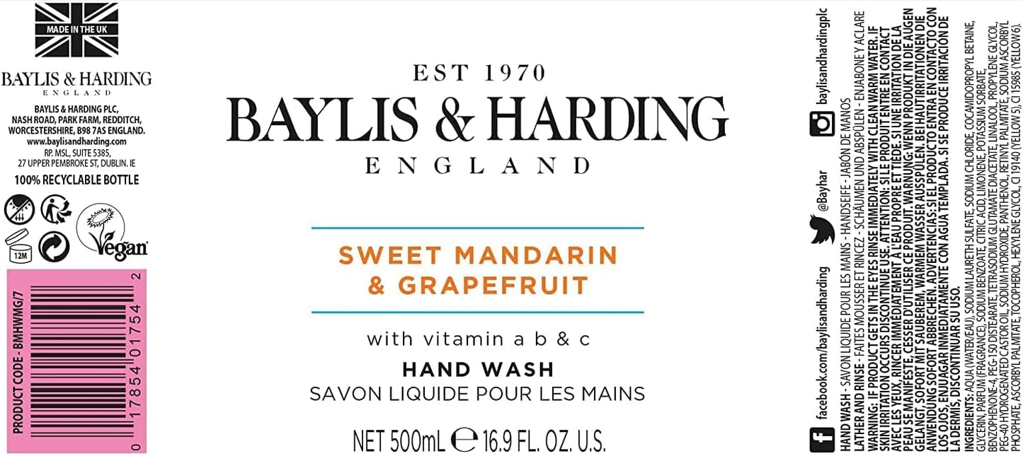 Baylis & Harding Sweet Mandarin and Grapefruit Hand Wash, 500 ml
