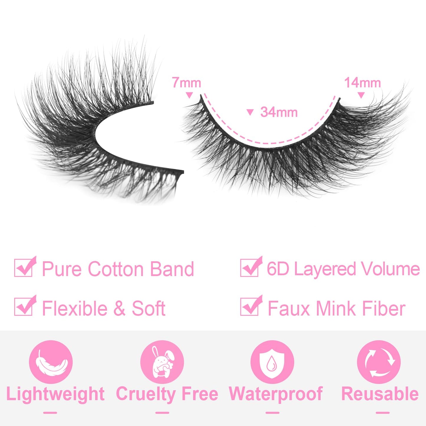 False Lashes Natural Look Faux Mink Eyelashes Wispy Fox Eye Lashes That Look Like Extensions 3D Mink Lashes Natural Strip Lashes Pack 7 Pairs Beauty and Personal Care Kiromiro
