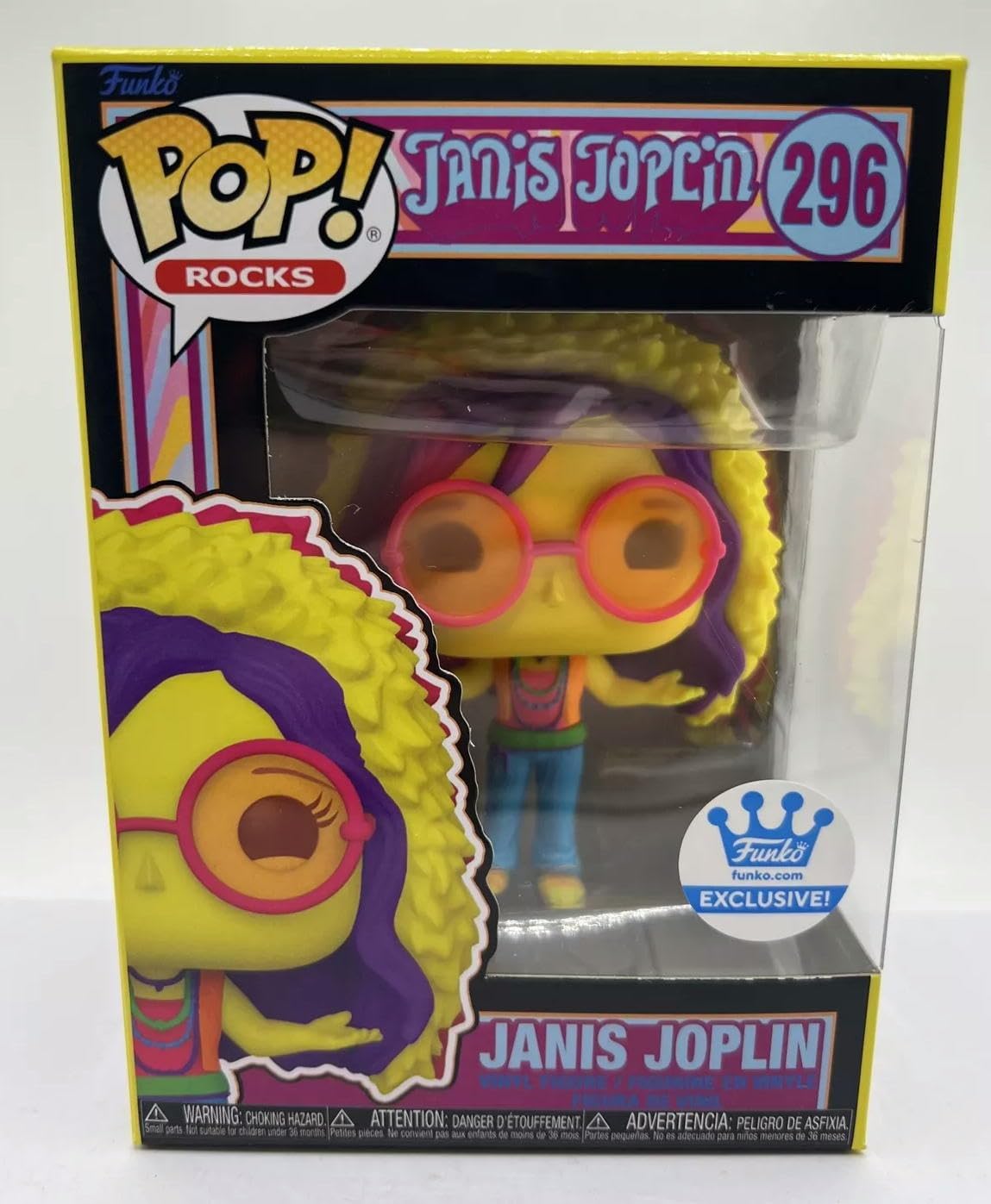 Funko Pop! Janis Joplin (Blacklight) Shop x Fun on The Run 2023 Exclusive