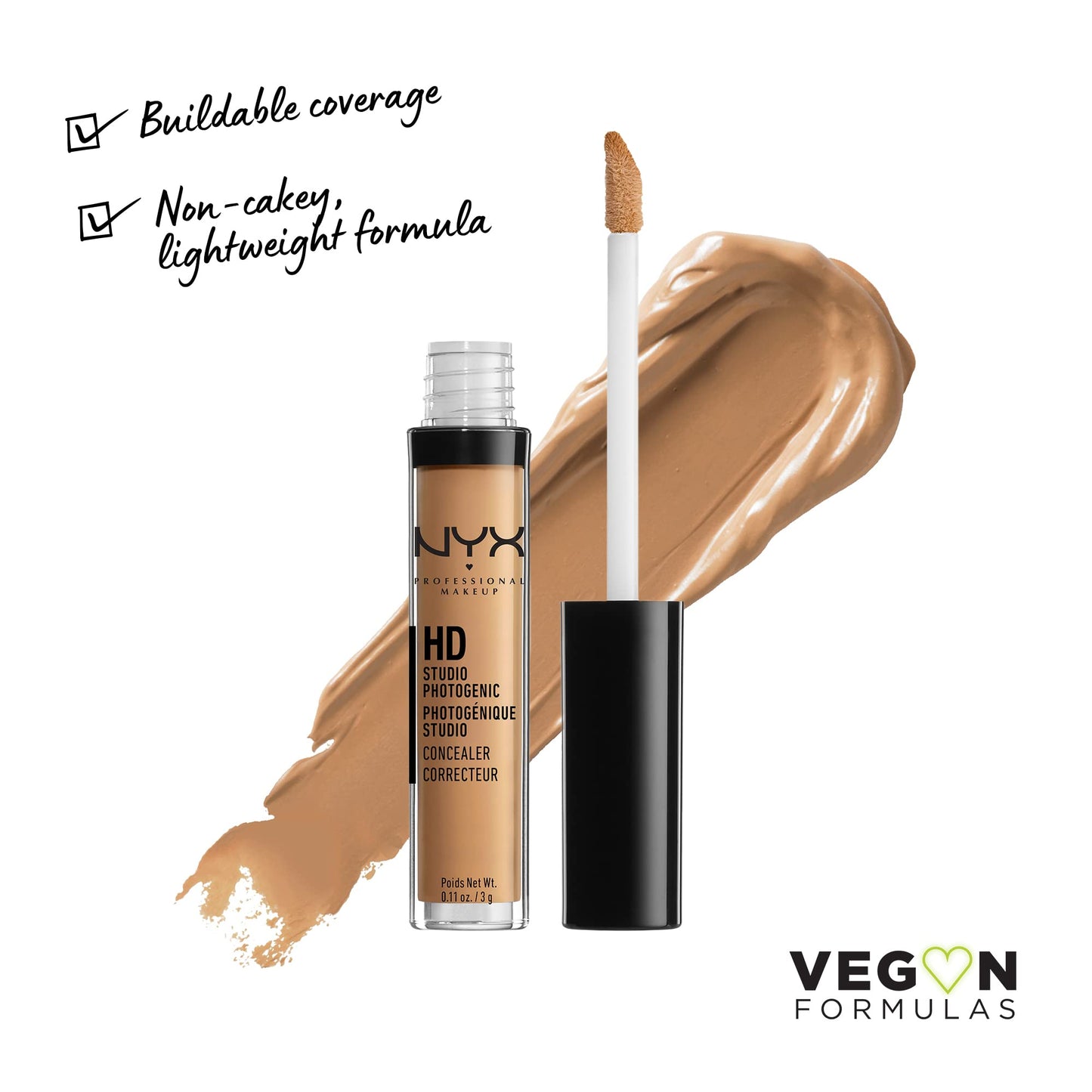 NYX PROFESSIONAL MAKEUP HD Studio Photogenic Concealer Wand, Medium Coverage - Tan