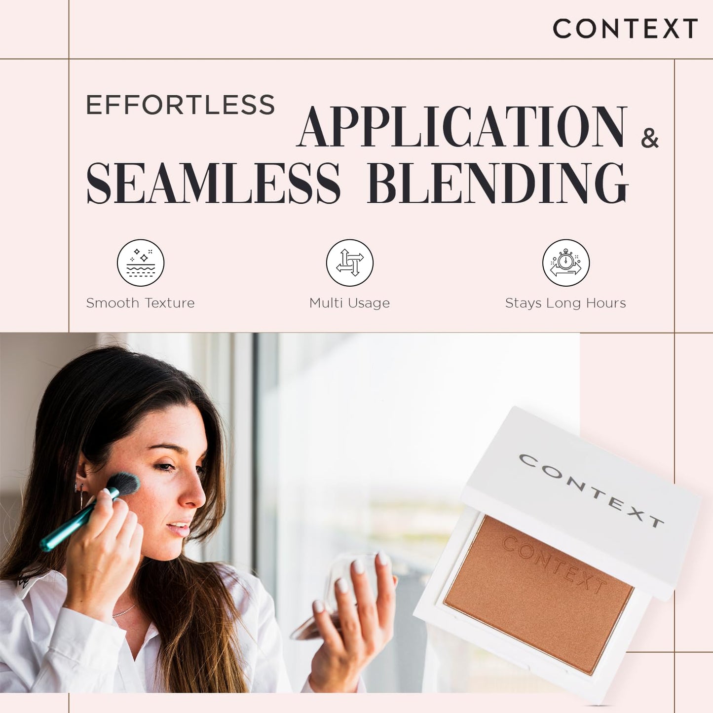 Context Skin Matte Bronzer Powder for Face - Vegan & Cruelty Free Bronzer Makeup, Long Lasting Buildable Coverage & Sun Kissed Matte Finish, Blendable
