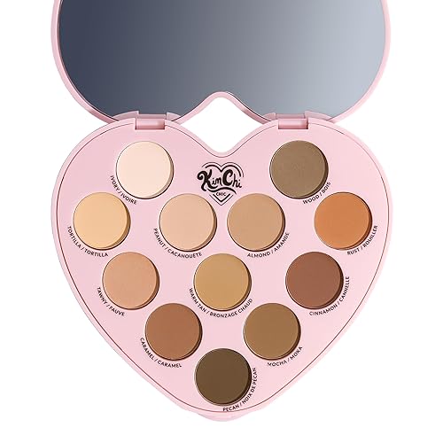 Kimchi Chic Spinning Hearts Love Eyeshadow & Pigment Palette - 12 Shades for Soft Glam to Bold Looks, Long Lasting, Blendable, Cruelty Free, Lifetime…