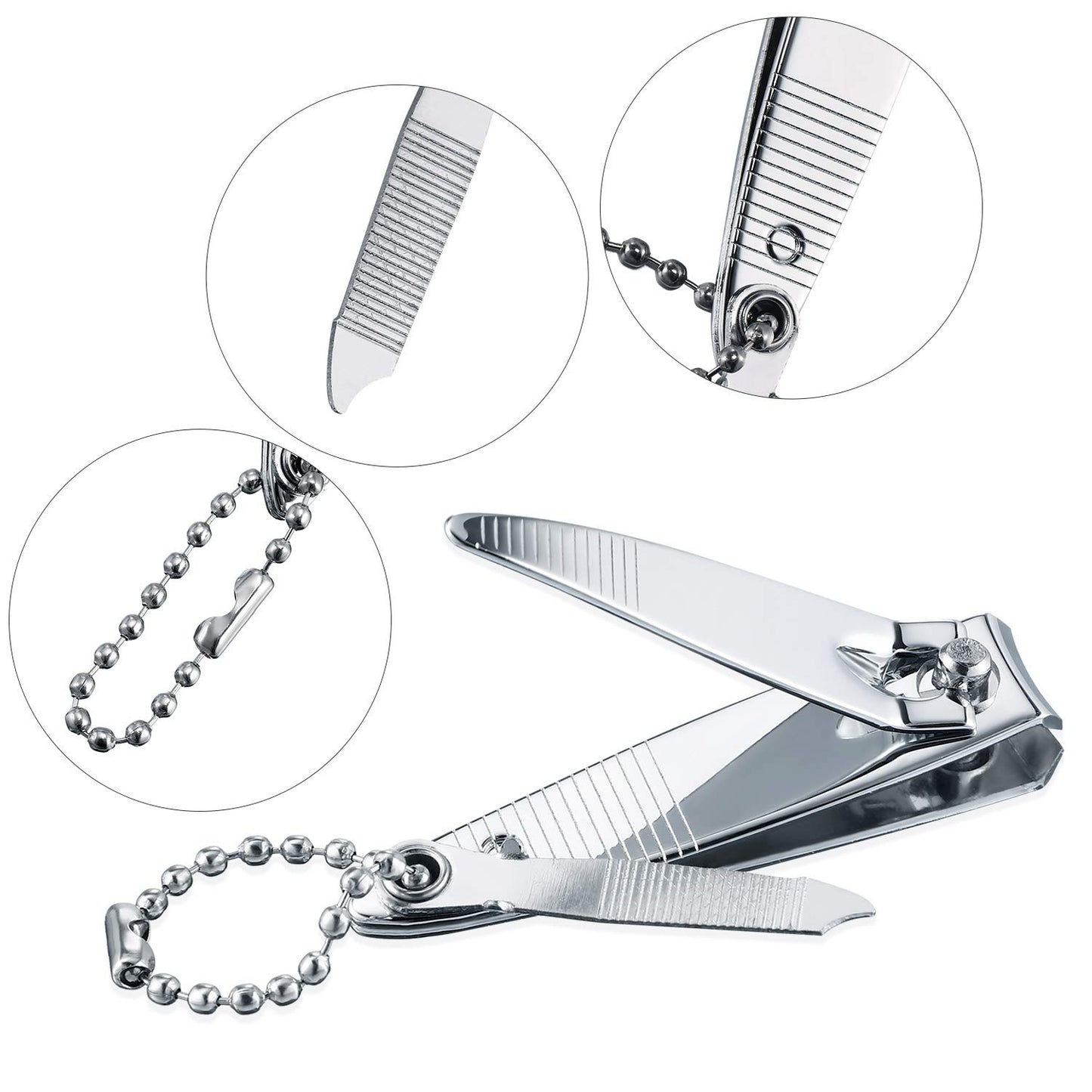 Bememo 12 Pcs Stainless Nail Clippers Set Fingernail Clippers and Toenail Cutter Tool Set, Men, Women, Elder, Home Travel Salon Care