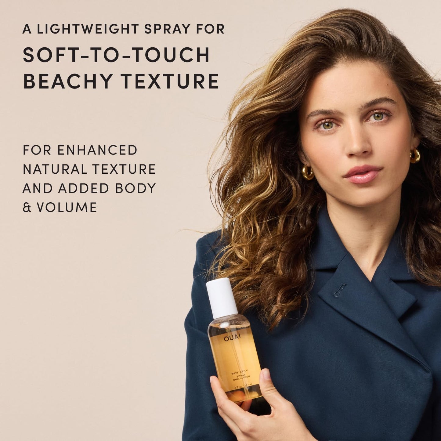 OUAI Travel Size Wave Spray - Texture Spray for Hair with Coconut Oil and Rice Protein - Adds Texture, Volume & Shine for Beach Waves - Paraben Free Beauty and Personal Care OUAI
