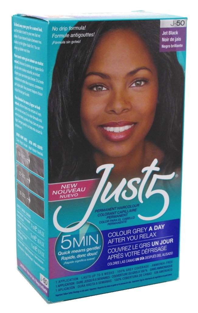 Just 5 Color Jet Black J-50 Ammonia Free Permanent (Pack of 2)